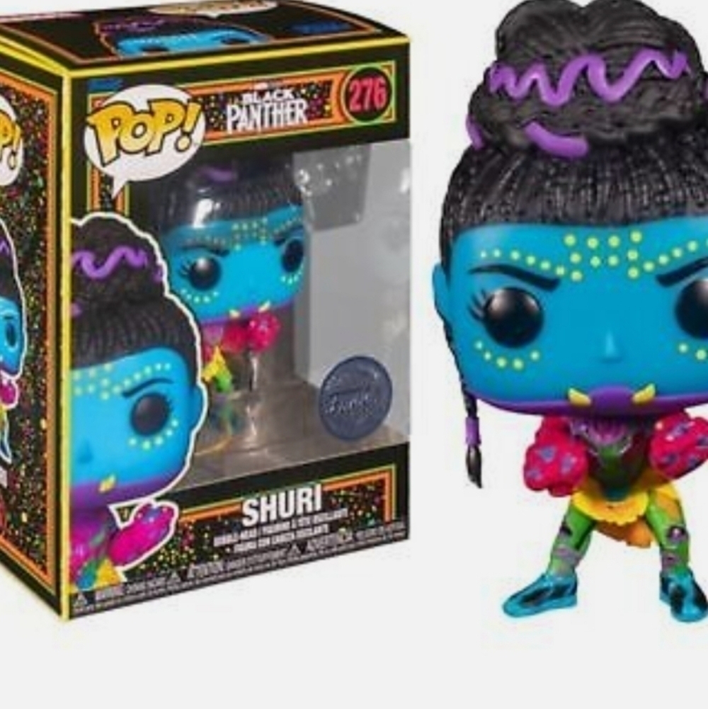 FUNKO Pop! Marvel Black Panther Shuri #276 Target Black Light Rare Vinyl Figure.